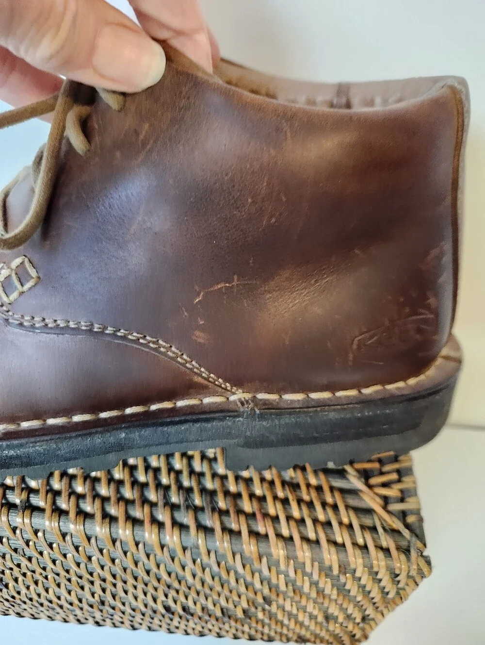 Keen Brown Distressed Leather Lug Sole Chukka Boots